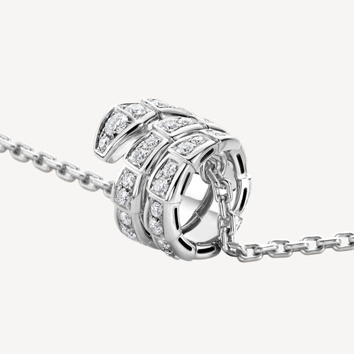 18K BVLGARI Serpenti Viper Pave Diamonds Necklace