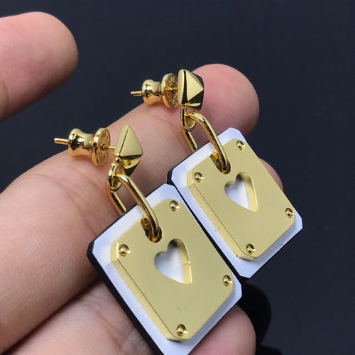 18K As De Celine White Hermes Earrings