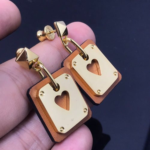 18K As De Celine Brown Hermes Earrings