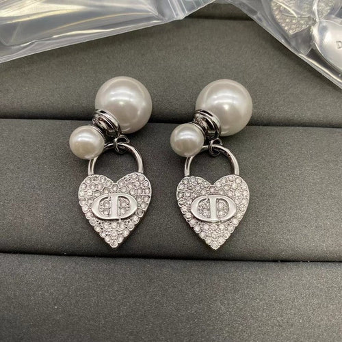 18K Dior Diamond Lock Earrings