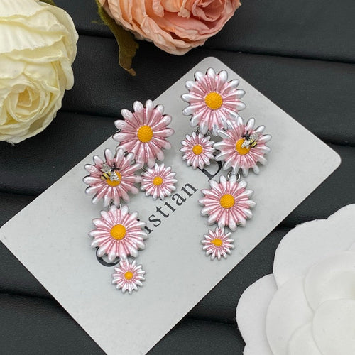 18K Dior Pink Flower Earrings