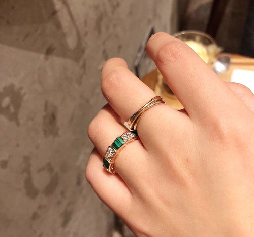 18K BVLGARI Serpenti Viper Malachite Ring