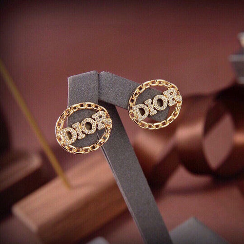 18K Dior Crystal Earrings