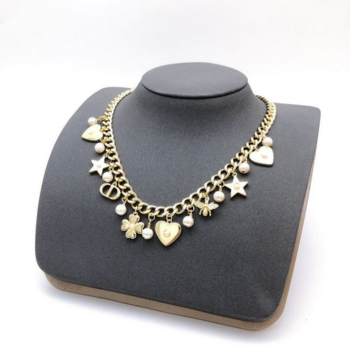 18K Dior Star Pearl Gold Necklace